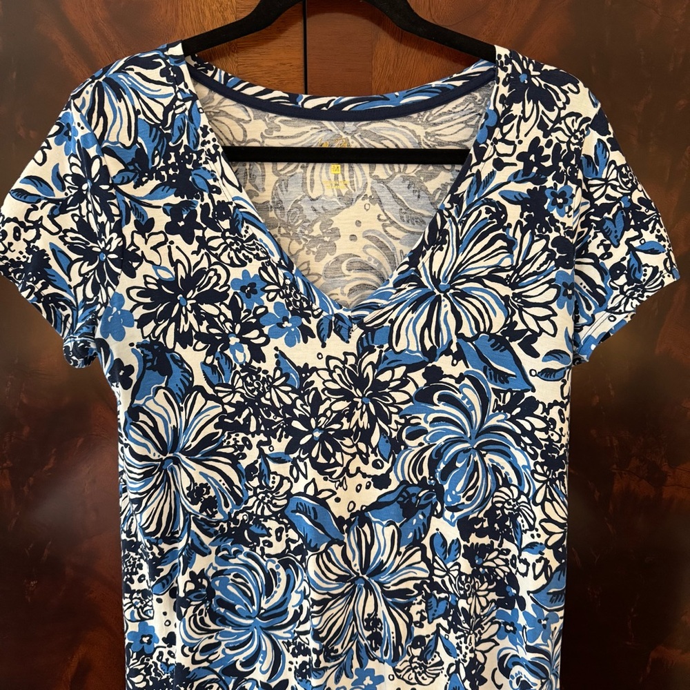 Lilly Pulitzer Etta Maxi Dress Low Tide Navy Pandarama Size M - Picture 9 of 11